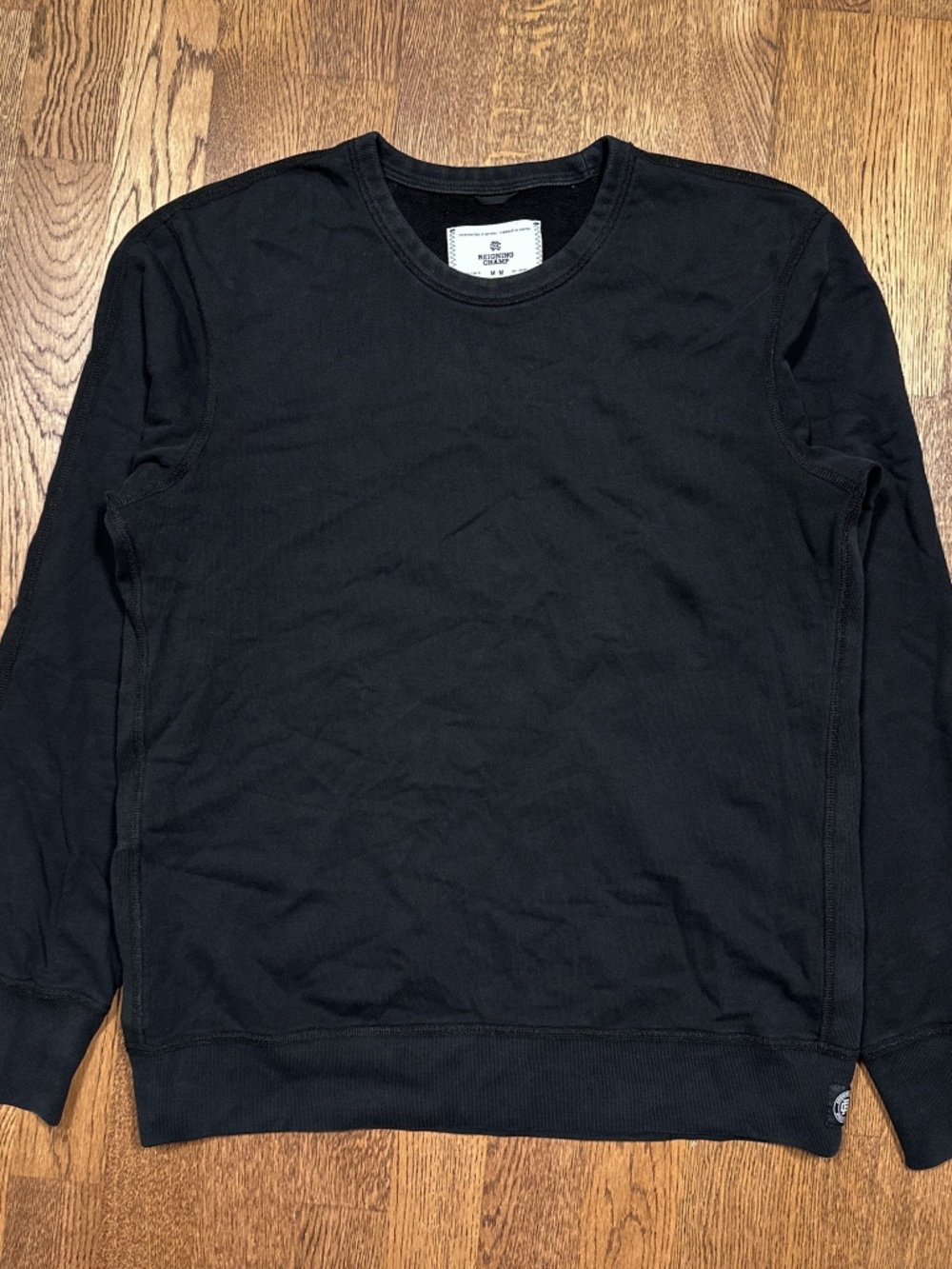 Reigning Champ Made in Canada Black Terry Fleece Sweatshirt Mens Medium